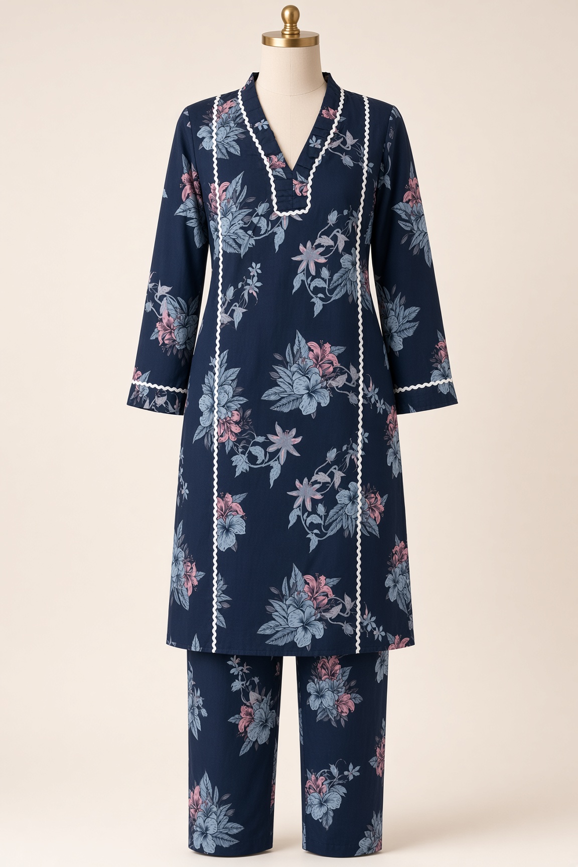 Leela Navy Hibiscus Coord